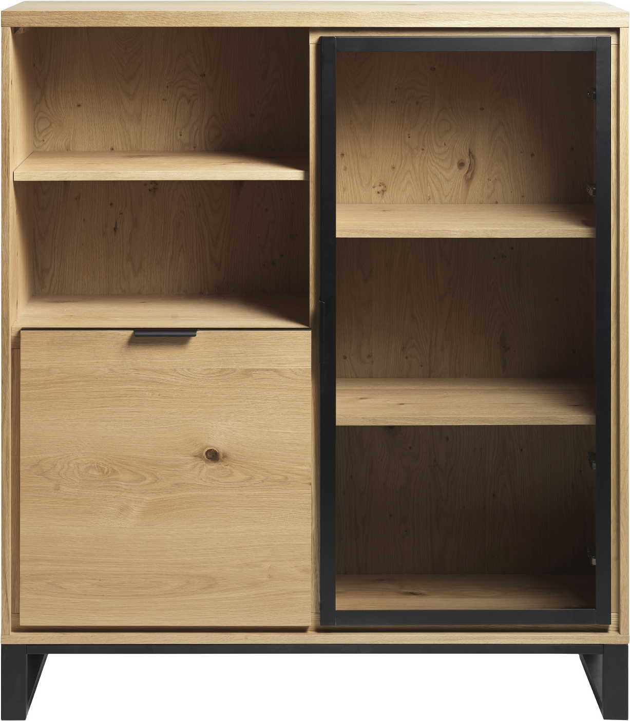 Sort Livorno Natur H139x123x42 Nordique Design Vitrineskab - 5704745098517