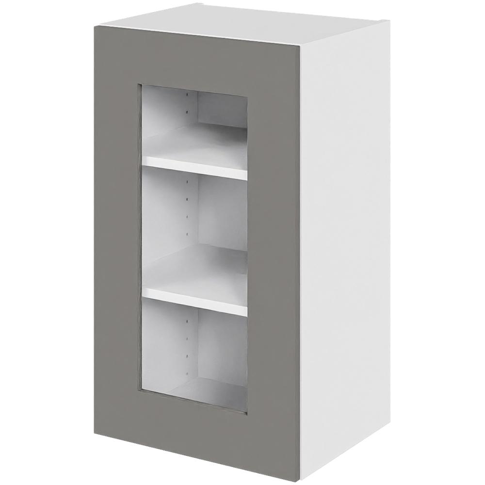 Multi Living Køkken Cibo Grigio Overskab : : Låge Med Klart Glas Inklusiv Hylder Bredde: Multi-living Vitrineskab