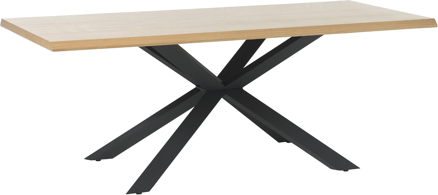 Natur Arno H75x100x200 Egetræ Metal Nordique Design Spisebord - 5704745088815
