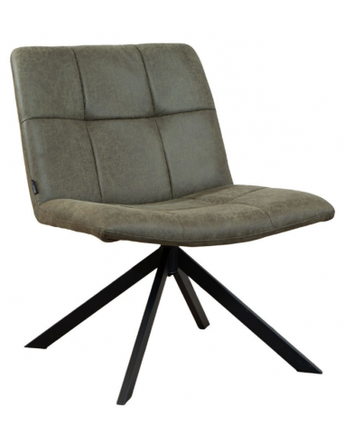 Grøn Eevi Med Drejefod Vintage Læder H82 Sort Vintage Oliven Bronx71 Lænestol