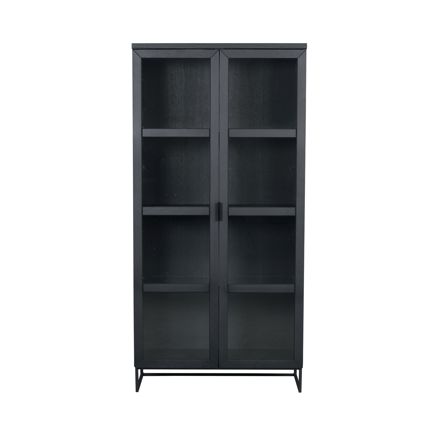 Sort Rowico Rektangulær Everett Glaslåger Hylder Metal Rowico Home Vitrineskab - 7340126536391