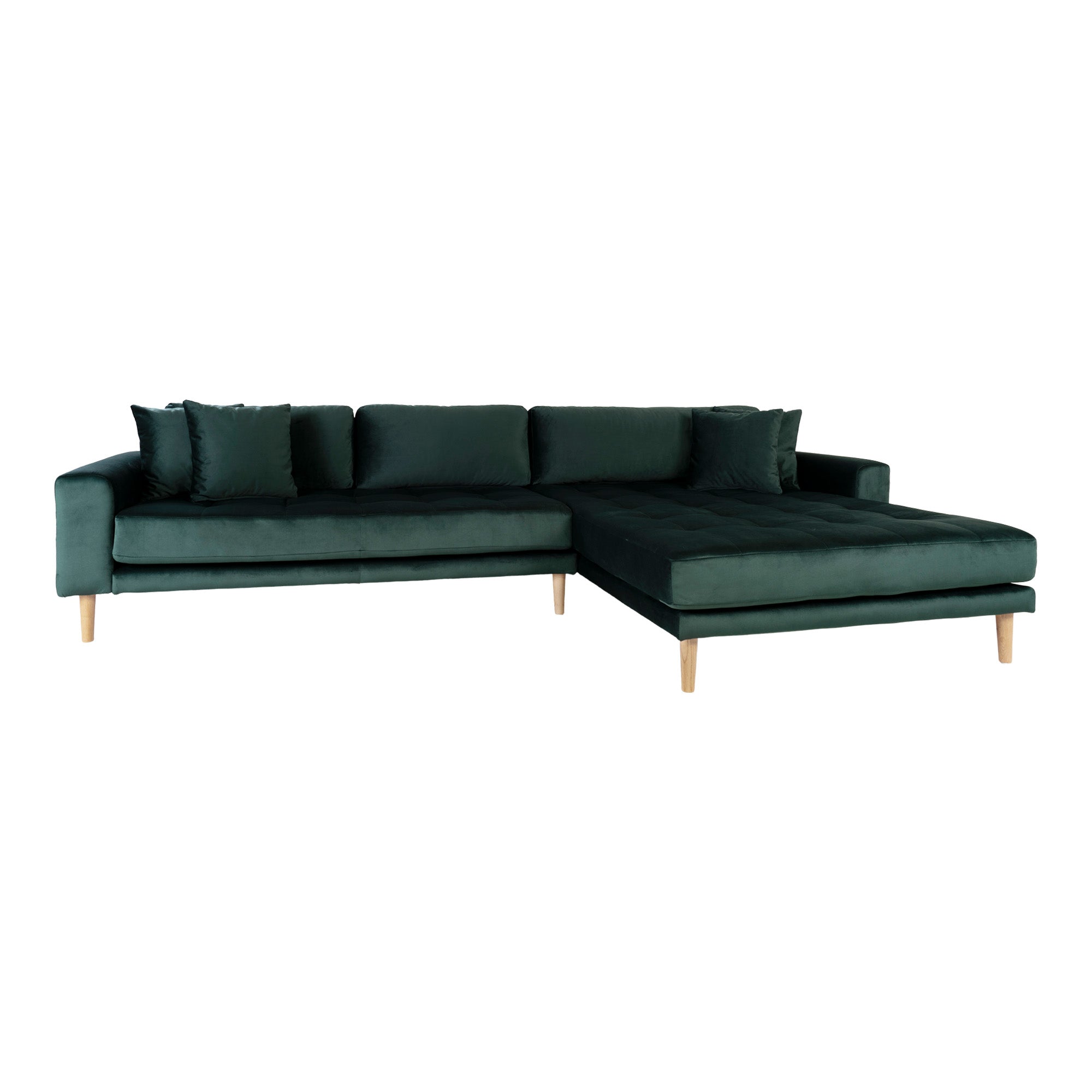 Grøn Lido Lounge Højrevendt Mørke Velour Med Fire Puder Hn1006 House Nordic Sofa - 5713917009862