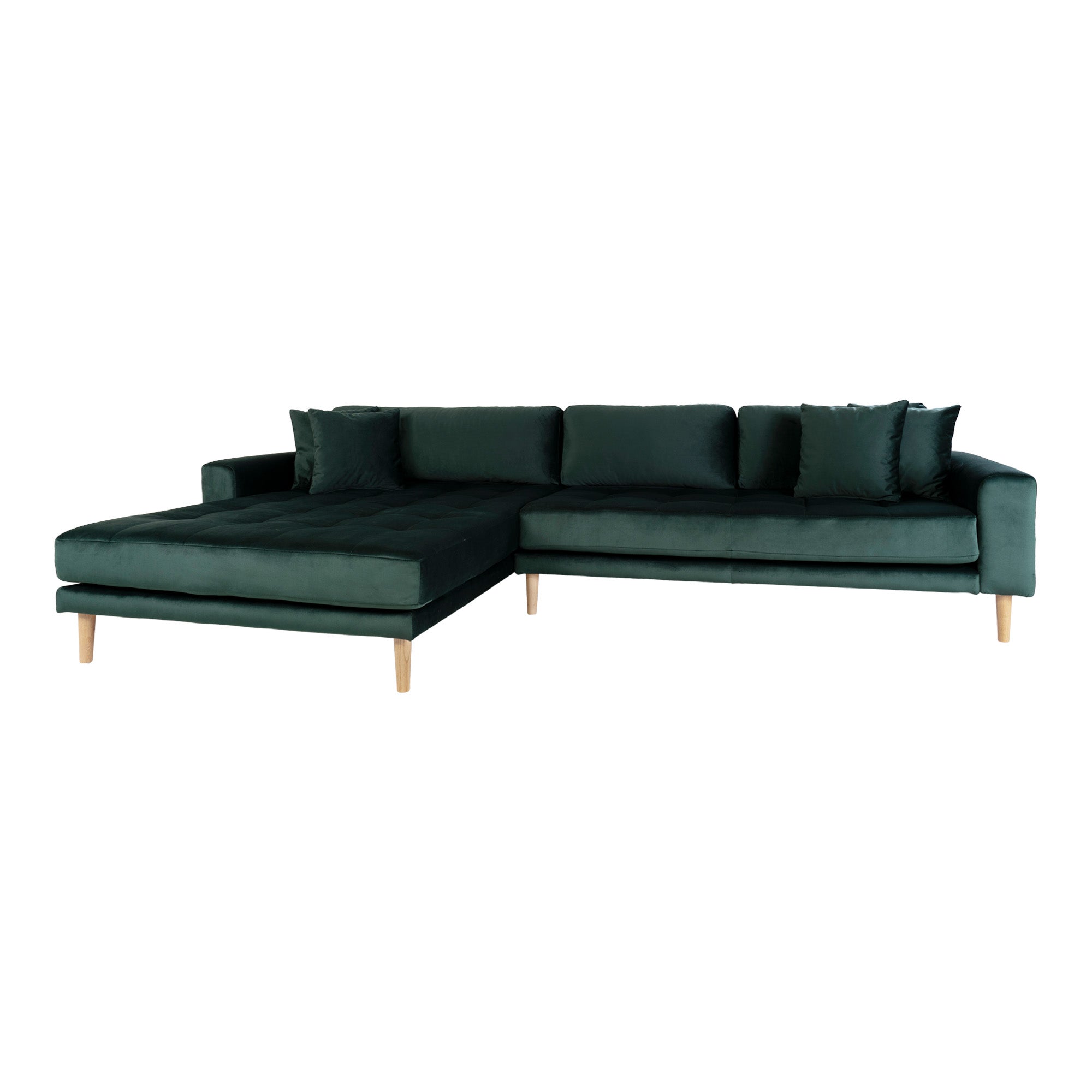 Grøn Lido Lounge Venstrevendt Mørke Velour Med Fire Puder Hn1006 House Nordic Sofa - 5713917009886
