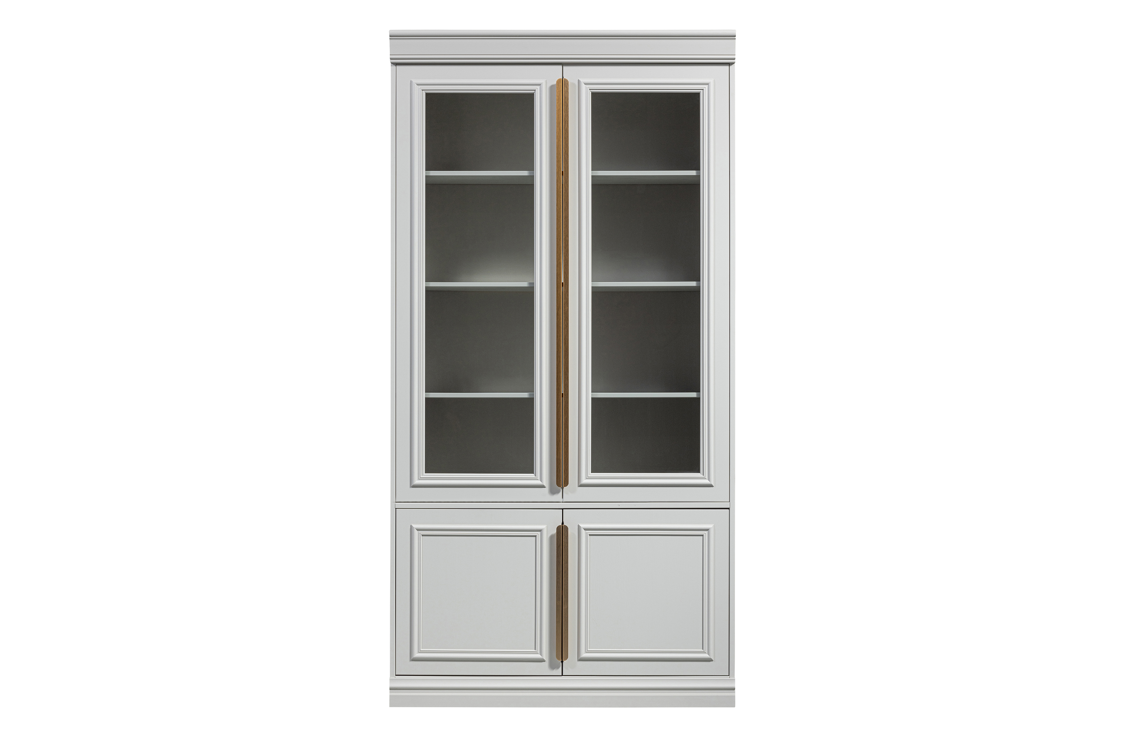 Grå Organize Låger Hylder Glas Tåge Fyrretræ Woood Vitrineskab - 8714713162680