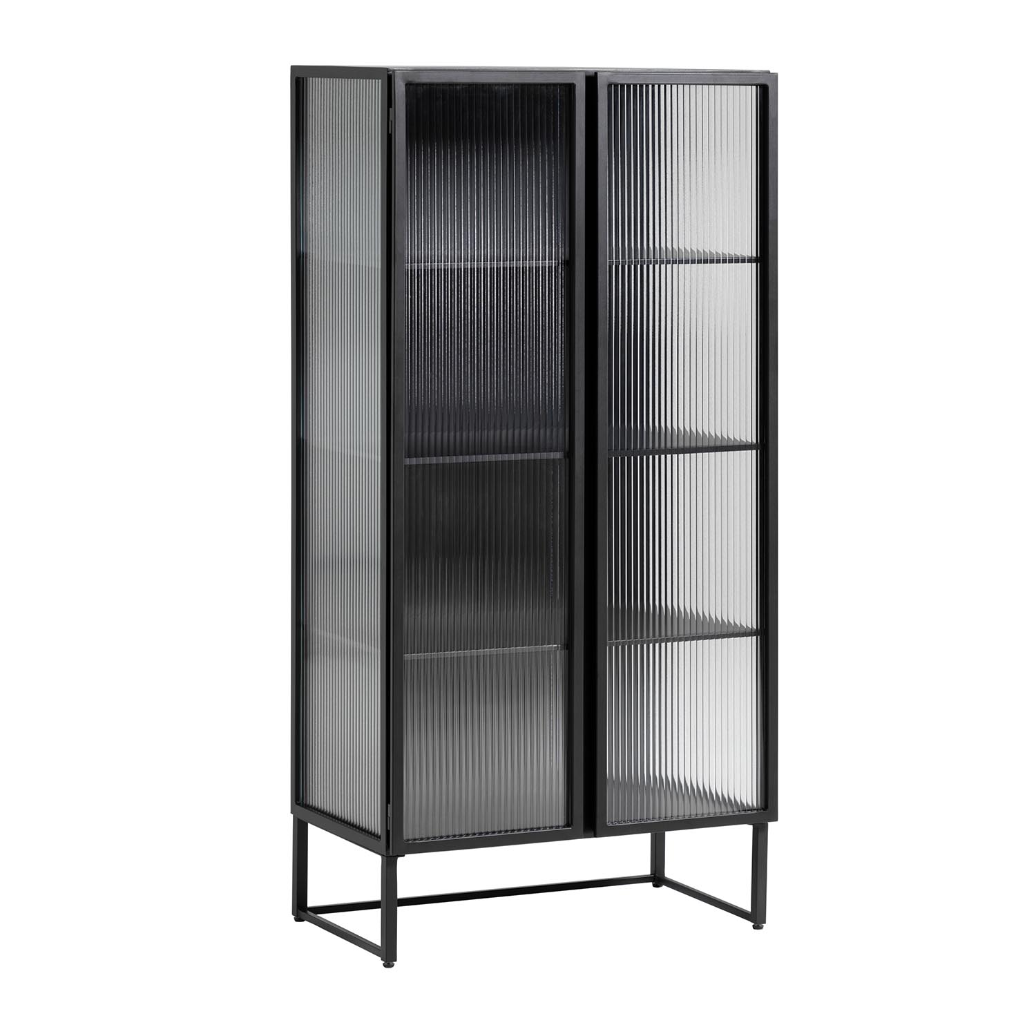 Sort Trixie Låger Klar Glas Stål 70x143 Kave Home Vitrineskab - 8433840615653