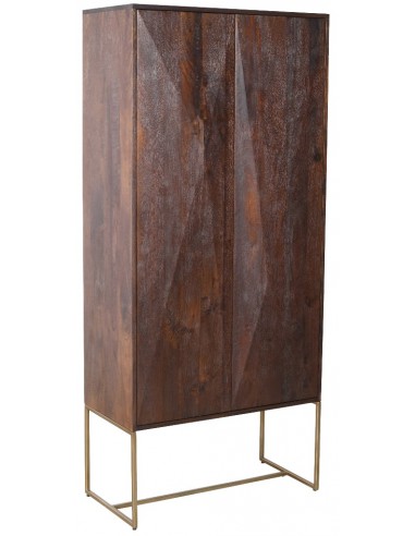Onyx Metal Mangotræ H180 Brun Guld Ptmd Vitrineskab