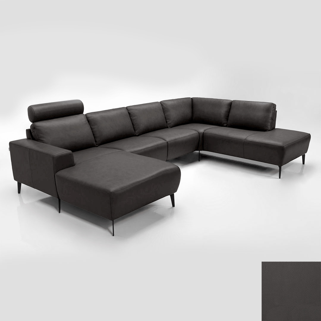 Napoli Semianilin Læder Semianalin 375 Grey Hjort Knudsen Sofa