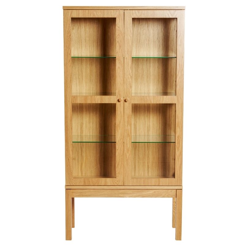 Abbeywood 88x35x170 Lys Egefiner Woodman Vitrineskab - 4744448013562