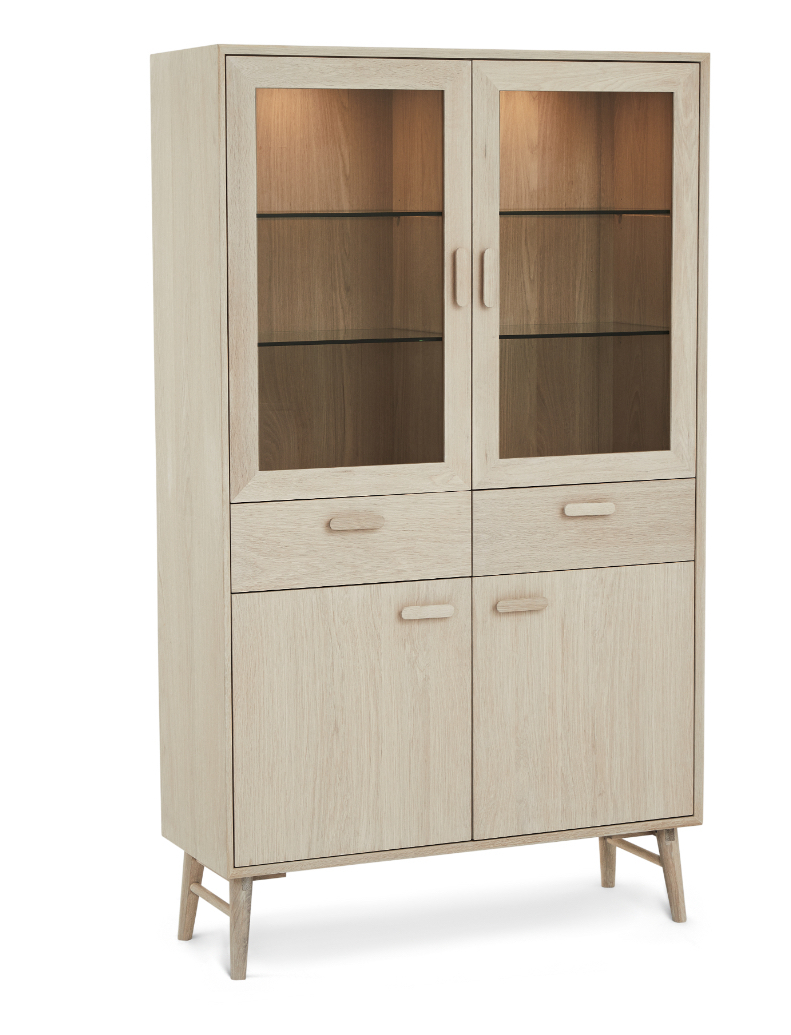 Hvid Egeskov Olieret Ege Finr 187 110 Med Soft Close Indbygget Led Lys Vitrineskab