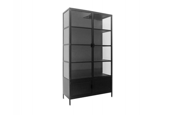 Sort Skærbæk Metal 110x40x190 Vitrineskab - 5740002305684